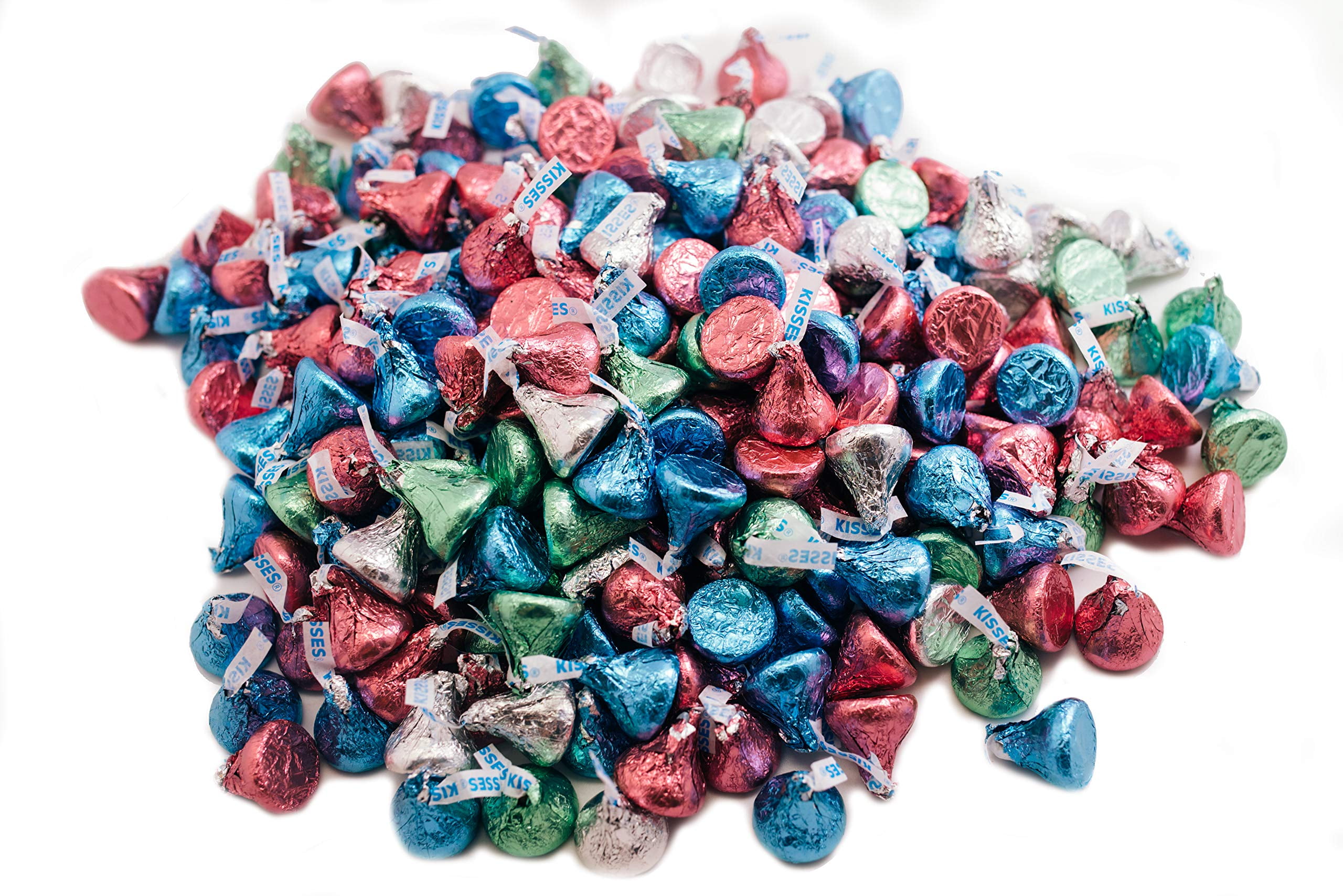 Easter Kisses - 2 Pound Resealable Stand-up Candy Bag - Individually Wrapped Chocolate Drops Wrapped in Pastel Colored Foil - Bulk Milk Chocolate Candy