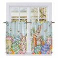 thumbnail image 1 of Easter Kitchen Curtain for Berdoom Living Room Cafe 54 Inch Length, Spring Rabbit Tail Eggs Eucalyptus Leaves Wood Tiers Curtains Light Filtering Drapes Rod Pocket Window Treatment 2 Panels 52"Wx54"L, 1 of 8