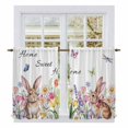 thumbnail image 1 of Easter Kitchen Curtains 45 Inch Length, Spring Watercolor Tulip Butterfly Flower Plant Tiers Curtains for Bathroom Bedroom Cafe, Light Filtering Small Window Treatment Short Drapes 2 Panels 42"Wx45"L, 1 of 8