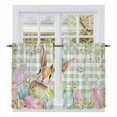 thumbnail image 1 of Easter Kitchen Curtains 54 Inch Length, Spring Bunny Colorful Eggs Floral Leaves Grey Plaid Tiers Curtains for Bathroom Bedroom Cafe, Light Filtering Small Window Treatment Drapes 2 Panels 42"Wx54"L, 1 of 8