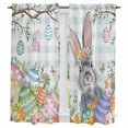 thumbnail image 1 of Easter Kitchen Curtains 63 Inch Length, Spring Rabbit Colorful Eggs Tree Blue White Plaid Tiers Curtains for Living Room Berdoom Bathroom, Light Filtering Drapes Window Treatment 2 Panels 42"Wx63"L, 1 of 8