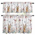 thumbnail image 1 of Easter Kitchen Curtains Sets for Windows 36 Inch Length, Spring Flowers Wreath Rabbit Budding Florals Rod Pocket Window Treatments Tier Curtains and Valances Set for Bedroom/Bathroom, 1 of 8