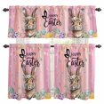 thumbnail image 1 of Easter Kitchen Curtains Sets for Windows 36 Inch Length, Spring Rabbit Eggs Flowers Flags Leaves Wood Grain Rod Pocket Window Treatments Tier Curtains and Valances Set for Bedroom/Bathroom, 1 of 8