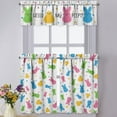 thumbnail image 1 of Easter Kitchen Curtains Valances 3 Piece Set,Spring Bunny Chick Hello My Peeps Rod Pocket Short Kitchen Tier Curtain Over Sink Window,Cute Farmhouse Cafe Curtains for Holiday Decor 36 Inch, 1 of 7