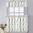 thumbnail image 1 of Easter Kitchen Curtains Valances 3 Piece Set,Spring Pink Bunny Rabbit Rod Pocket Short Kitchen Tier Curtain Over Sink Window,Cute Farmhouse Cafe Curtains for Holiday Decor 36 Inch, 1 of 6