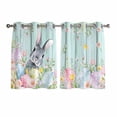 thumbnail image 1 of Easter Kitchen Curtains Window Panels, Farmhouse Spring Rabbit Eggs Flowers Leaf Wood Insulated Window Treatment Curtain, Grommet Curtains for Bedroom/Living Room/Bathroom, 2 Piece 42"Wx54"L, 1 of 8