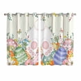 thumbnail image 1 of Easter Kitchen Curtains Window Panels, Spring Rabbit Ears Foot Colorful Eggs Leaf Floral Insulated Window Treatment Curtain, Grommet Curtains for Bedroom/Living Room/Bathroom, 2 Piece 52"Wx63"L, 1 of 8
