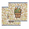 thumbnail image 1 of Easter Kitchen Dish Towels for Drying Dishes Set of 2, Bunny Ears Spring Yellow Flowers Potted Plant Rustic Waffle Weave Microfiber Hand Tea Bathroom Towels Quick Dry & Absorbent Towel 12x12, 1 of 7