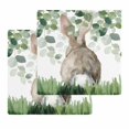 thumbnail image 1 of Easter Kitchen Dish Towels for Drying Dishes Set of 2, Spring Bunny Botanical Eucalyptus Leaves Plants Waffle Weave Microfiber Hand Tea Bathroom Towels Quick Dry & Absorbent Towel 12x12, 1 of 7