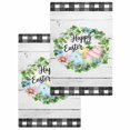 thumbnail image 1 of Easter Kitchen Dish Towels for Drying Dishes Set of 2, Spring Colorful Egg Flower Leaf Grey Wood Grain Plaid Waffle Weave Microfiber Hand Tea Bathroom Towels Quick Dry & Absorbent Towel 15.7x23.6, 1 of 7