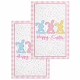 thumbnail image 1 of Easter Kitchen Dish Towels for Drying Dishes Set of 2, Spring Polka Dot Bunny Pink Plaid Checkered Waffle Weave Microfiber Hand Tea Bathroom Towels Quick Dry & Absorbent Towel 15.7x23.6, 1 of 7