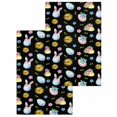 thumbnail image 1 of Easter Kitchen Dish Towels for Drying Dishes Set of 2, Spring Watercolor Bunny Eggs Flowers Black Waffle Weave Microfiber Hand Tea Bathroom Towels Quick Dry & Absorbent Towel 15.7x23.6, 1 of 7