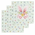 thumbnail image 1 of Easter Kitchen Dish Towels for Drying Dishes Set of 3, Spring Bunny Ears Feet Flowers Green Plaid Waffle Weave Microfiber Hand Tea Bathroom Towels Quick Dry & Absorbent Towel 12x12, 1 of 7
