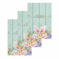 thumbnail image 1 of Easter Kitchen Dish Towels for Drying Dishes Set of 3, Spring Rabbit Ear Eggs Floral Green Wooden Grain Waffle Weave Microfiber Hand Tea Bathroom Towels Quick Dry & Absorbent Towel 15.7x23.6, 1 of 7