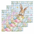 thumbnail image 1 of Easter Kitchen Dish Towels for Drying Dishes Set of 3, Spring Rabbit Eggs Seasonal Flowers Blue Lattice Waffle Weave Microfiber Hand Tea Bathroom Towels Quick Dry & Absorbent Towel 12x12, 1 of 7
