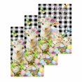 thumbnail image 1 of Easter Kitchen Dish Towels for Drying Dishes Set of 3, Spring Rabbit Sheep Duck Eggs Plants Black Plaid Waffle Weave Microfiber Hand Tea Bathroom Towels Quick Dry & Absorbent Towel 15.7x23.6, 1 of 7