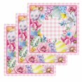 thumbnail image 1 of Easter Kitchen Dish Towels for Drying Dishes Set of 3, Watercolor Eggs Floral Leaves Botanical Pink Plaid Waffle Weave Microfiber Hand Tea Bathroom Towels Quick Dry & Absorbent Towel 12x12, 1 of 7