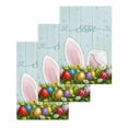 thumbnail image 1 of Easter Kitchen Dish Towels for Drying Dishes Set of 3, Wooden Bunny Colorful Eggs Spring Floral Farmhouse Waffle Weave Microfiber Hand Tea Bathroom Towels Quick Dry & Absorbent Towel 15.7x23.6, 1 of 7