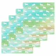 thumbnail image 1 of Easter Kitchen Dish Towels for Drying Dishes Set of 4, Spring Bunny Silhouette Blue Green Gradient Waffle Weave Microfiber Hand Tea Bathroom Towels Quick Dry & Absorbent Towel 12x12, 1 of 7