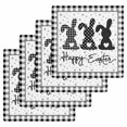 thumbnail image 1 of Easter Kitchen Dish Towels for Drying Dishes Set of 4, Spring Polka Dot Bunny Black Plaid Checkered Waffle Weave Microfiber Hand Tea Bathroom Towels Quick Dry & Absorbent Towel 12x12, 1 of 7
