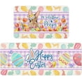 thumbnail image 1 of Easter Kitchen Mat, Happy Easter Kitchen Rugs, Easter Bunny Eggs Tulips Kitchen Mats for floor Non Slip Set of 2 Piece Holiday Spring Gifts for Home Office Laundry Decorations, 17x29+17x47 Inch, 1 of 6