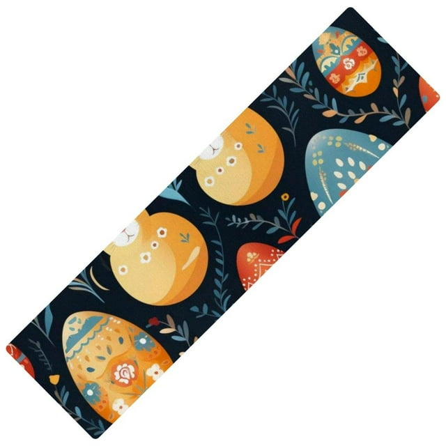 Easter Kitchen Rug Runner Rubber Mat, Rectangular 15.7"x59", Washable