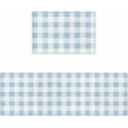 thumbnail image 1 of Easter Kitchen Rugs and Mats 2 Pieces Blue Buffalo Plaid Runner Rug Sets White Check Soft Comfort Standing Kitchen Mats for Floor Absorbent Area Rugs Carpet Farmhouse Cushioned Doormat Home Decor, 1 of 6