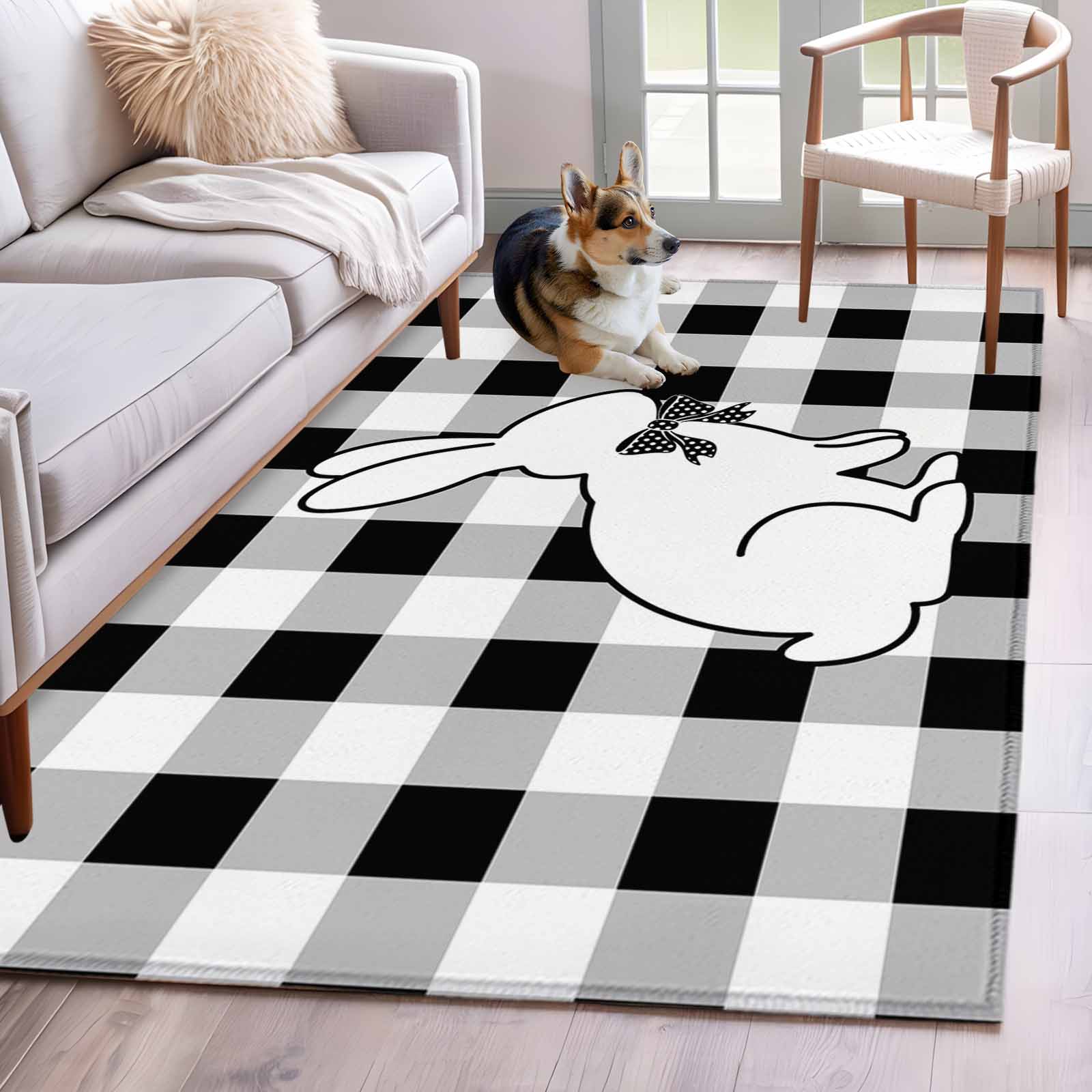 Bow Rug Runner Easter Kitchen Runner Rug 2.7x5 Washable Runners for Hallway Non Slip ...