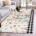 thumbnail image 1 of Easter Kitchen Runner Rug 2.7x5 Washable Runners for Hallway Non Slip Spring Farmhouse Bunny Eggs Flower Black Plaid Large Area Rug Indoor Floor Carpet for Bathroom Laundry Entryway Bedroom, 1 of 8