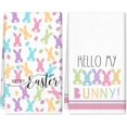 thumbnail image 1 of Easter Kitchen Towel Easter Cartoon Rabbit Dish Towel 18 x 26 Inch Hello My Bunny Hand Drying Tea Towel for Spring Holiday Cooking Baking Cleaning, 2 Pack, 1 of 6