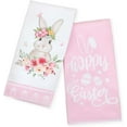 thumbnail image 1 of Easter Kitchen Towels 2 Pack Bunny Happy Easter Dish Towels 18x26 Inch Pink Hand Drying Tea Towel for Spring Holiday Cooking Baking Cleaning (Bunny, 1 of 6