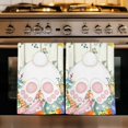 thumbnail image 1 of Easter Kitchen Towels Set of 2, Spring Rabbit Ears Foot Colorful Eggs Leaf Floral Absorbent Dish Towels for Kitchen, Microfiber Hand Towel, Quick Drying Tea Towel for Cleaning Decorative Dishcloths, 1 of 7