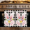 thumbnail image 1 of Easter Kitchen Towels Set of 4, Spring Rabbits Ears Feet Wildflowers Black Plaid Absorbent Dish Towels for Kitchen, Microfiber Hand Towel, Quick Drying Tea Towel for Cleaning Decorative Dishcloths, 1 of 7