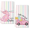 thumbnail image 1 of Easter Kitchen Towels Set of 2,Colorful Bunny Eggs Truck Dish Towels 18x26 Inch Drying Dishcloth,Farmhouse Holiday Seasonal Spring Decorations, 1 of 6
