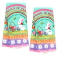 thumbnail image 1 of Easter Kitchen Towels Spring is Here Bunny Dish Hand Towel Absorbent Cloth Soft Feel 100% Polyester 15x25in Decorative Cooking Baking Home Decor & Housewarming Gift Set of 2 &CUSTOM Storage Carrier, 1 of 8