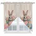 thumbnail image 1 of Easter Kitchen Window Curtains, Swag Curtains Valance for Bedroom Living Room Bathroom, Rustic Easter Basket Eggs Rabbits Tulip Lavender Rod Pocket Window Curtain Block Drapes 2 Panels 36"x36", 1 of 8