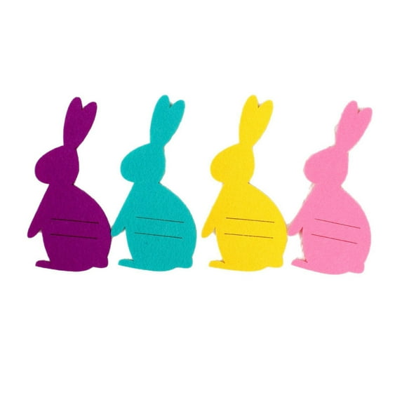 Easter Knife and Fork Set 4-Piece - Bunny Cutlery Bags for Easter Party Tableware