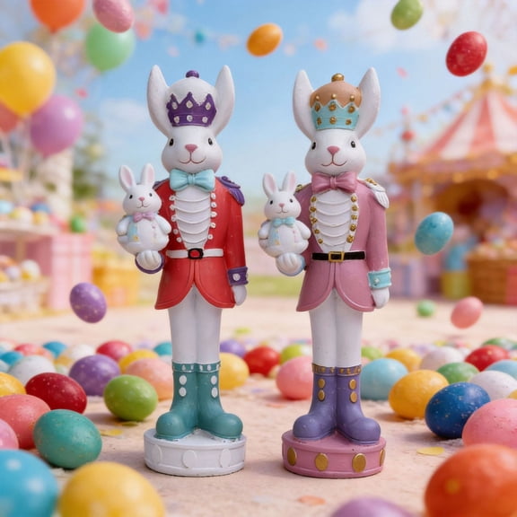 Easter Knight Egg Bunny Home Resin Decoration - Desktop Ornament for Office, Shelf Decor, Fantasy Themed Collectible Figurine