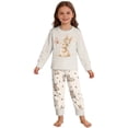 thumbnail image 1 of Easter Lantern Rabbit Print Pattern Pajama Set Long Sleeve Pants Beige 7Y-8Y, 1 of 6