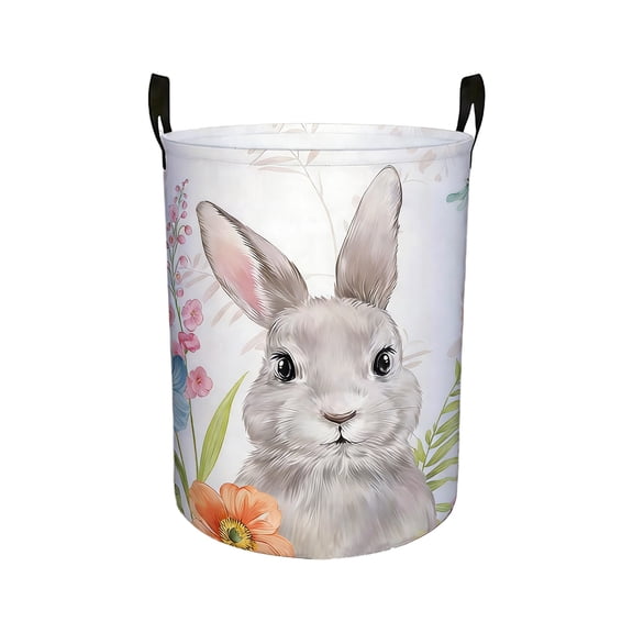 Easter Laundry Hamper Basket with Handles Foldable Storage Bin for Home Decor Holiday Clothes Toys Organization Easter Basket Stuffers Gift Idea