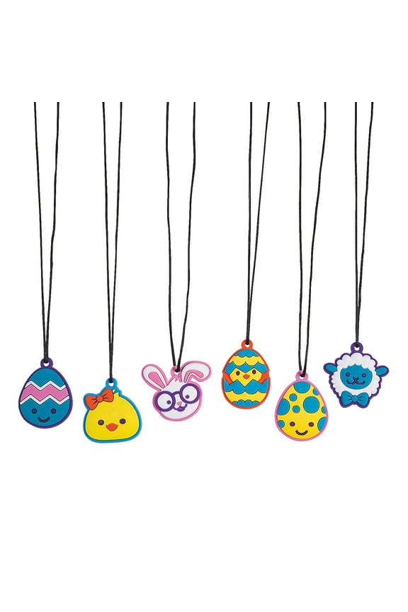 Easter Layered Rubber Necklaces - Jewelry - 48 Pieces