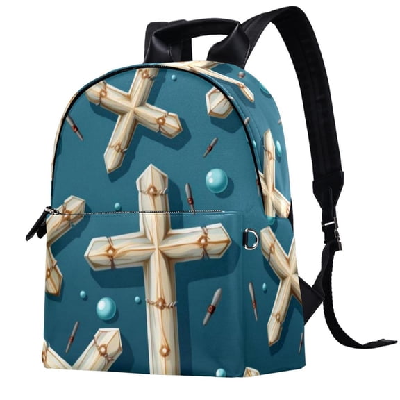 Easter Leather Backpack for Women Men Teens, Large Capacity Lightweight School Work Camping Travel Bookbag, Teacher Backpack with Adjustable Straps, Printed Design