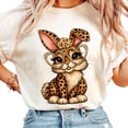 thumbnail image 1 of Easter Leopard Bunny Shirt, Cute Spring Graphic Tee, Short Sleeve, 1 of 5