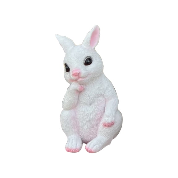 Easter Light Up Bunny Resin Figurine 5.12 Inch Standing Rabbit Tabletop Decor