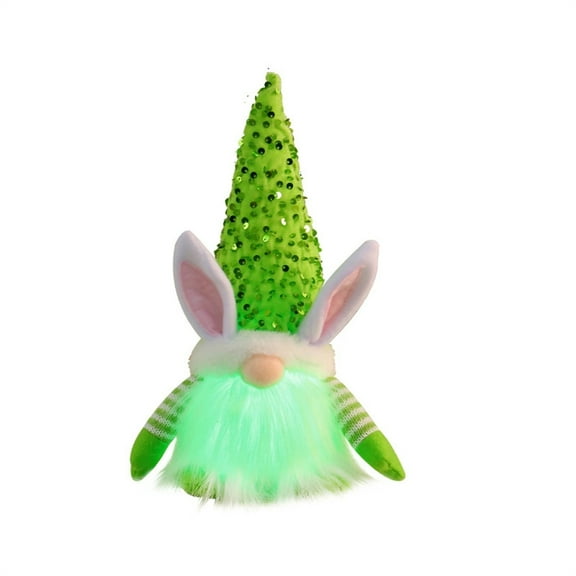 Easter Light-up Bunny, Ambient Optoelectronic Easter Figurine with High-Reflective Metallic Overlays, Aesthetic Easter Character Model, 11.8in