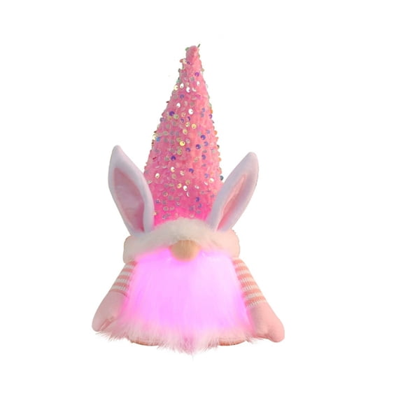 Easter Light-up Bunny, Ambient Optoelectronic Easter Figurine with High-Reflective Metallic Overlays, Aesthetic Easter Character Model, 11.8in