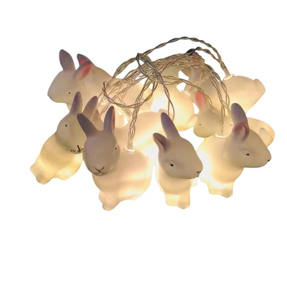 Easter Lights Outdoor, 5FT Easter Rabbit String Lights Plug In, Indoor Outdoor Easter Decorations Lights With 10 Led Bunny Light, Hanging Spring Bunny Lights for Party Garden Birthday, Complexion