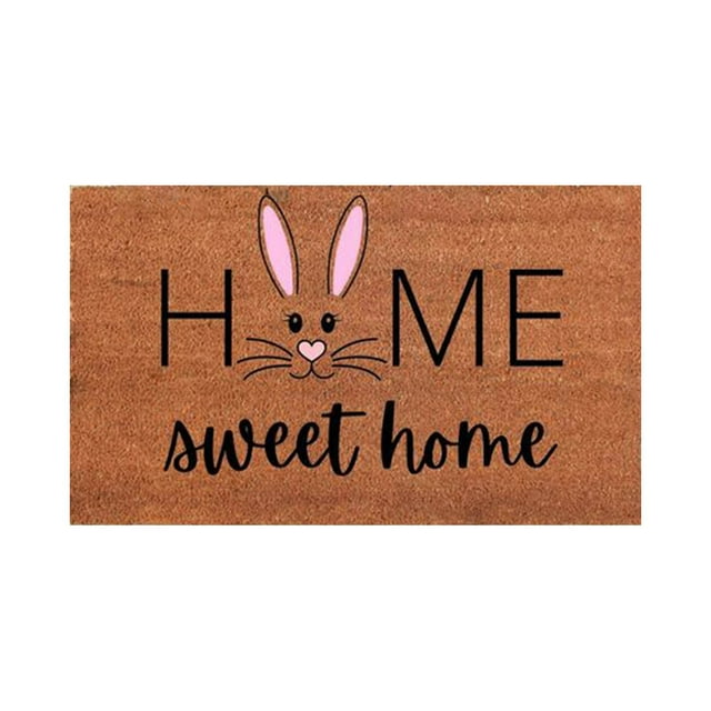 Easter Line Bunny Floor Mat Velvet Happy Easter Floor Mat Velvet Bunny