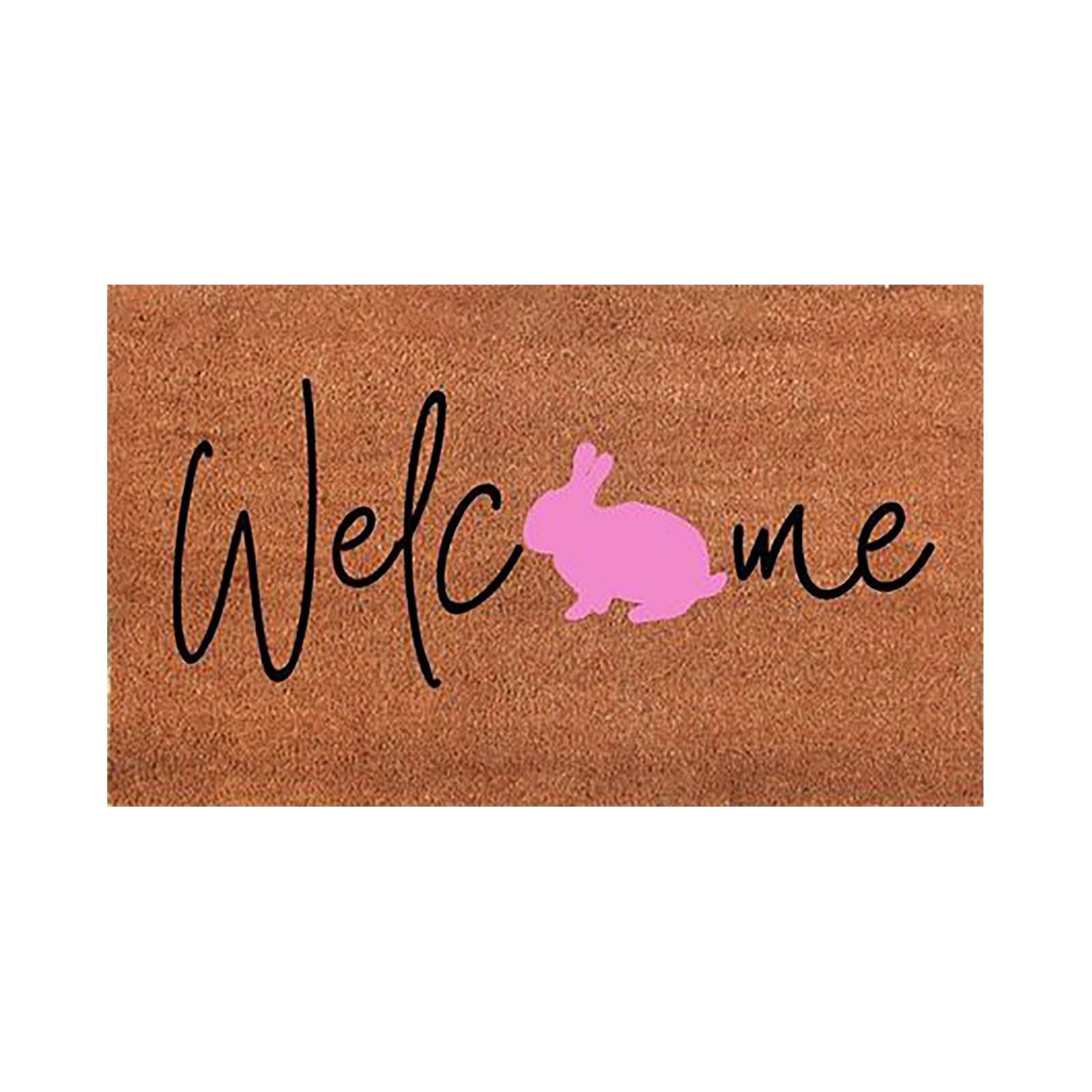 Easter Line Bunny Floor Mat Velvet Happy Easter Floor Mat Velvet Bunny