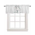 thumbnail image 1 of Easter Linen Curtain Valance for Bedroom/Bathroom/Kitchen/Office/Living/Dining Room Window,Farmhouse Gray Plaid Eucalyptus Leaves Bunny Bird Rod Pocket Topper Decorative Cafe Drapes Panel 42"x18", 1 of 6